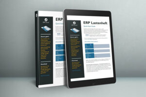 ERP Lastenheft Quick Start Guide als Buch und auf dem Tablet