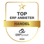 Siegel als Auszeichnung für die Top ERP Anbieter in der Branche Handel im Jahre 2022