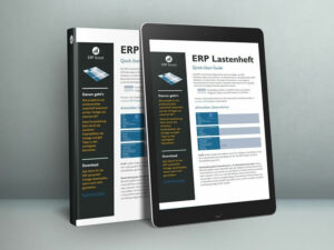 ERP Lastenheft Quick Start Guide als Buch und auf dem Tablet