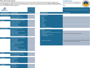 Anforderungsprofil in Excel zur ERP Auswahl