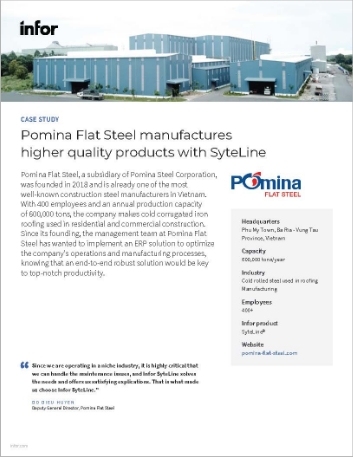 th Pomina Flat Steel manufactures higher quality products with SyteLine Case Study English 7 ERP Scout