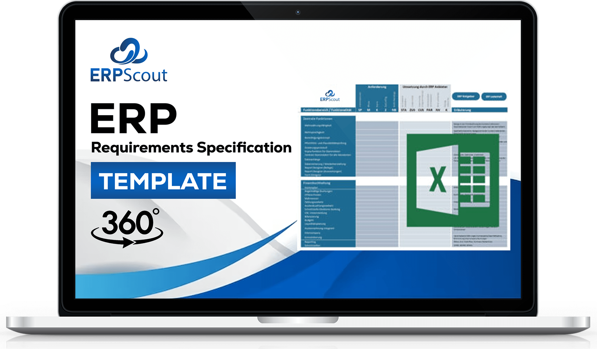 ERP Requirements Specification Template on laptop