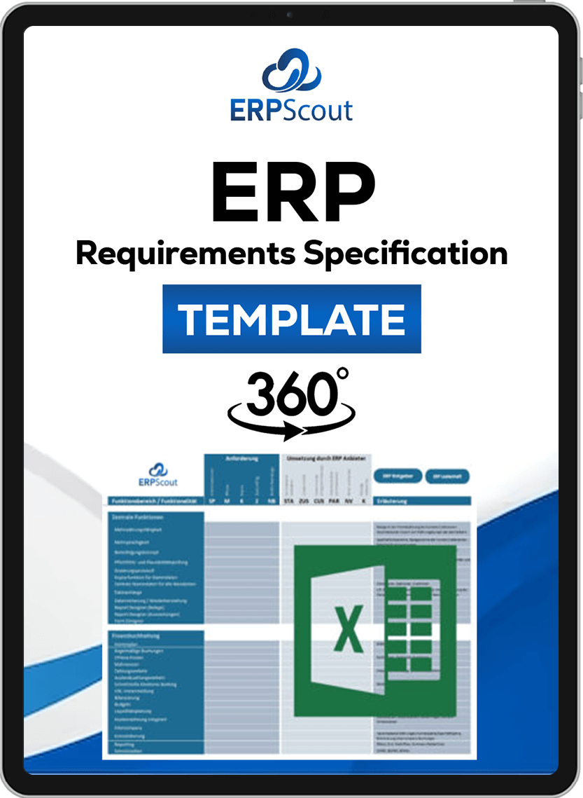 ERP Requirements Specification Template on Tablet