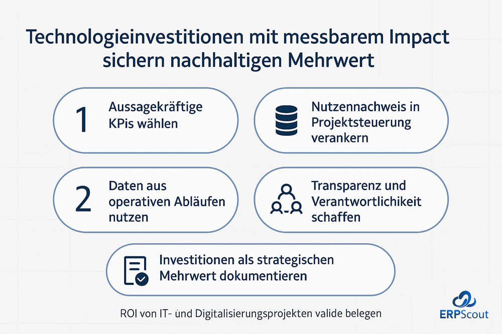 Dokumentieren Sie Ihren Erfolg in ERP Projekten, in dem Sie den ROI valide belegen